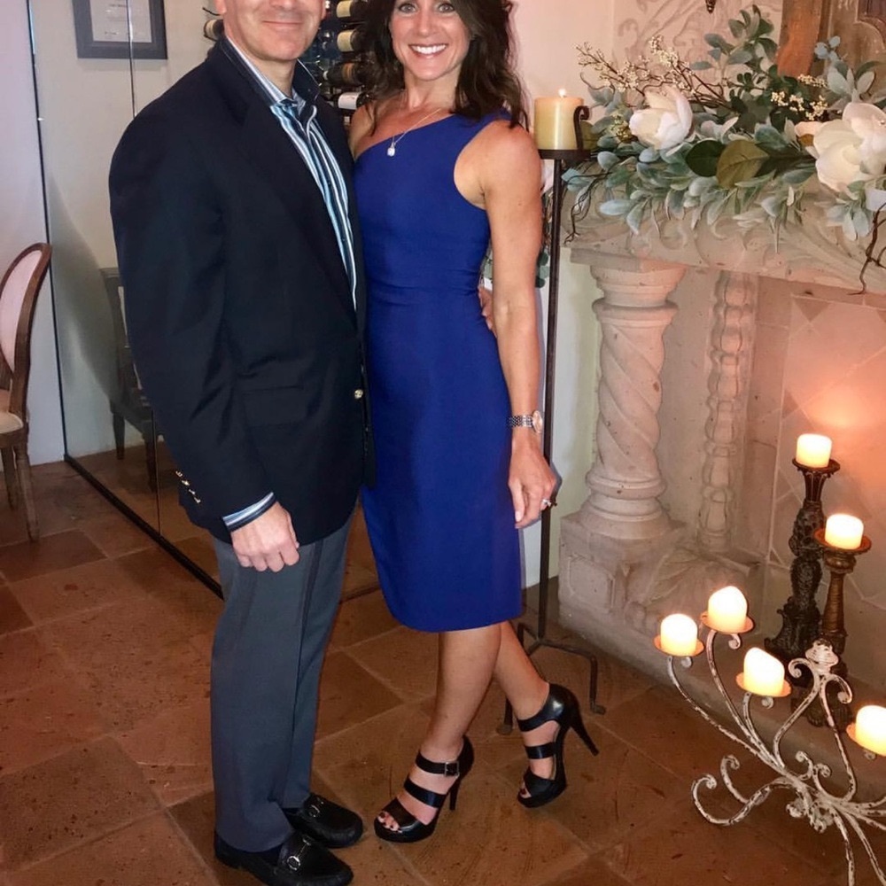 Elegant Blue One-Shoulder Dress